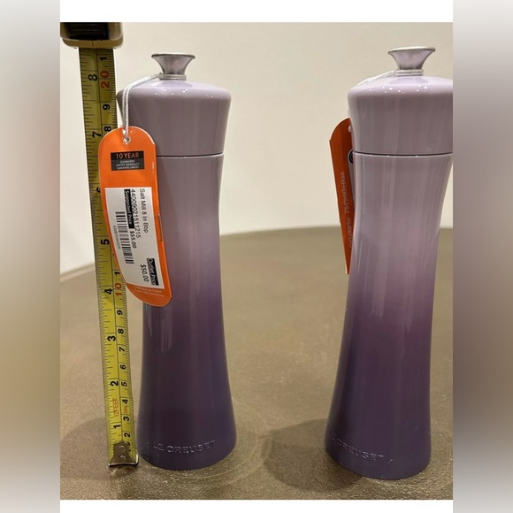 LE CREUSET 8" 20CM BLUEBELL BLUE BELL PURPLE PROVENCE SALT PEPPER MILL AUTHENTIC - Picture 4 of 6